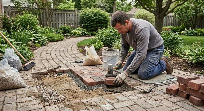 Brick Hardscape Repair in Jackson, MI