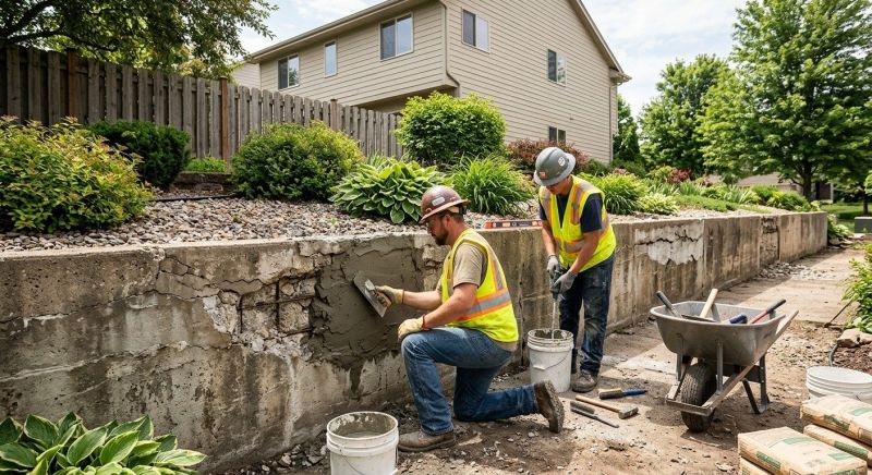 Brick Retaining Wall Repair in Jackson, MI