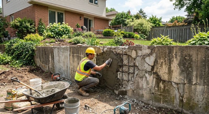 Brick Retaining Wall Repair in Jackson, MI