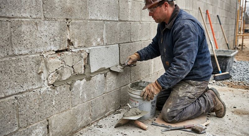 Cinder Block Wall Repair in Manchester, MI