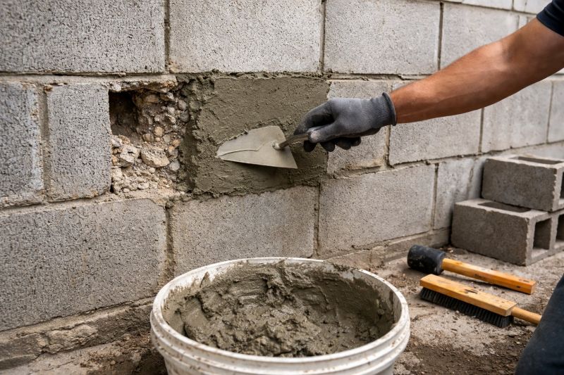 Concrete Block Wall Repair in Jackson, MI
