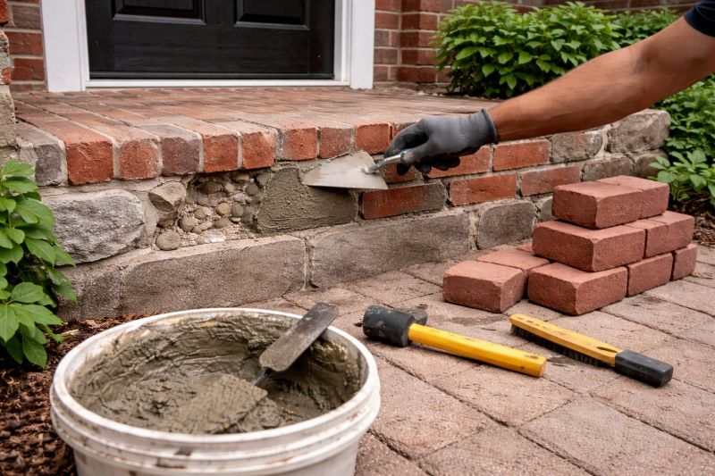 Entryway Brick Repair in Jackson, MI