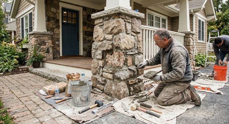 Stone Column Repair in Jackson, MI