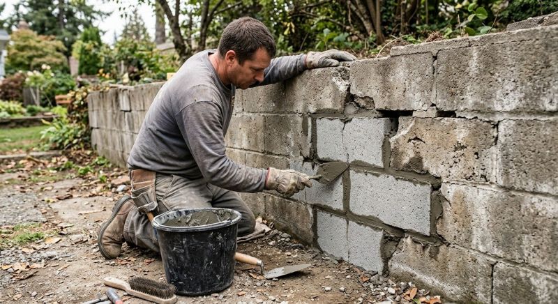 Stone Wall Repair in Brooklyn, MI