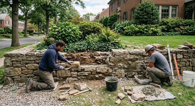 Stone Wall Repair in Cement City, MI